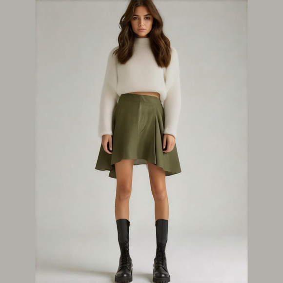 BCBGeneration Green Skater Skirt Size 12 New - Picture 1 of 7